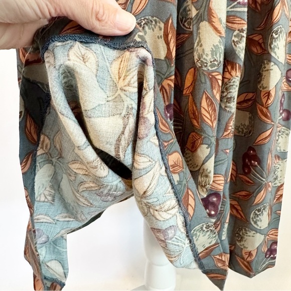 SOLD!  Vintage 80's Karin Stevens Green Fruit Pleated A-Line Midi Dress 8 Petite - Picture 15 of 16